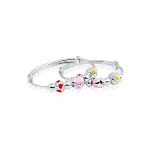 Baby Colorful Charms Silver 999 Kada Pair