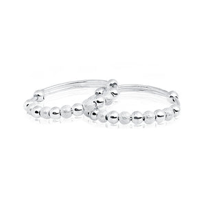 Baby Silver 999 Beads Kada Pair