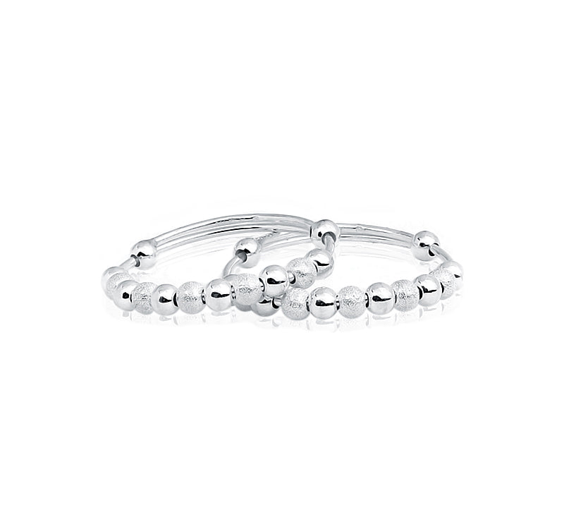 Baby Silver 999 Beads Kada Pair