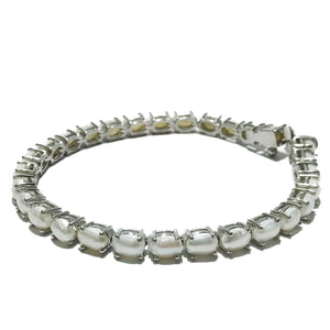 Pearl Silver 925 Tennis Bracelet