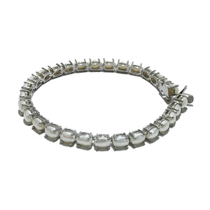 Pearl Silver 925 Tennis Bracelet