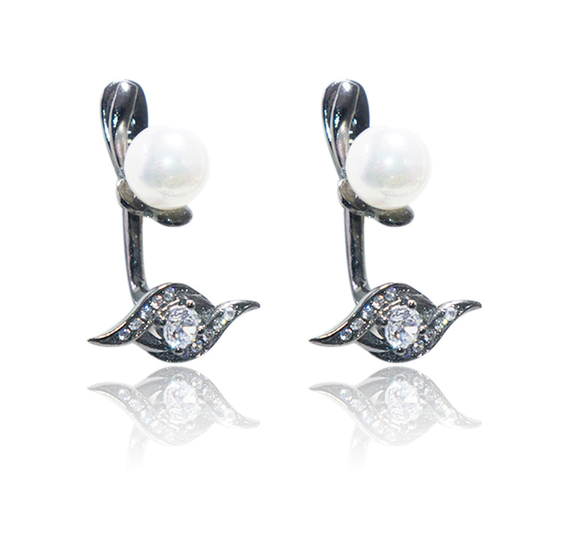 Italian Black Beauty Silver 925 Earrings