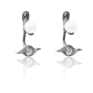 Italian Black Beauty Silver 925 Earrings