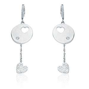 Italian Dangling Heart Silver 925 Mini Pendent Set