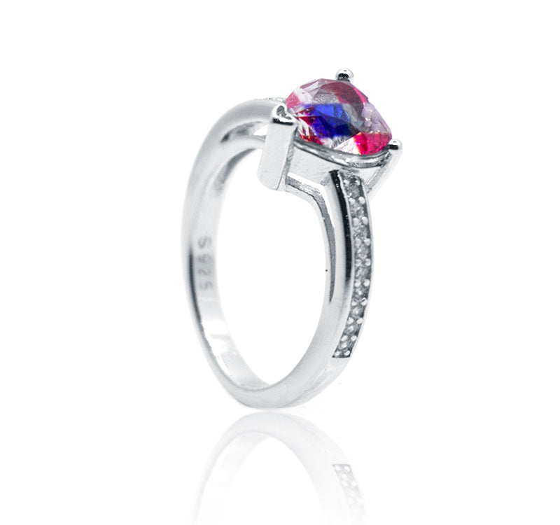 Color Trio Heart Silver 925 Ring