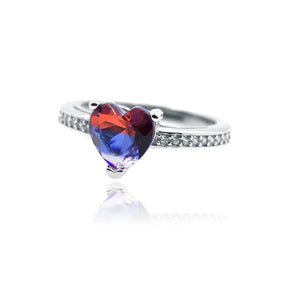 Triple color Heart Silver 925 Ring