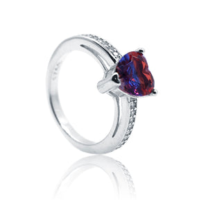 Triple color Heart Silver 925 Ring