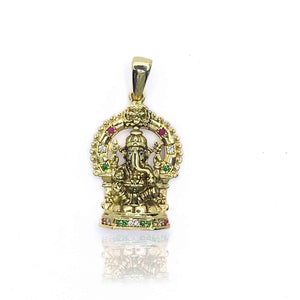 Golden Ganesh Silver 925 Pendant