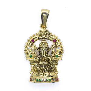 Golden Ganesh Silver 925 Pendant