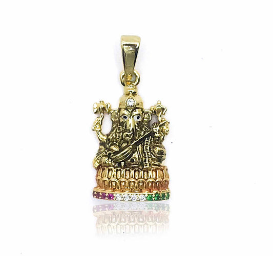 Veena Ganesha Silver 925 Pendant