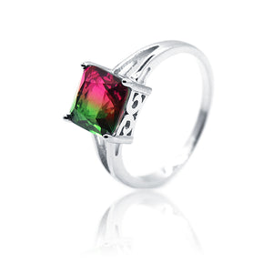 Pink & Green Silver 925 Ring