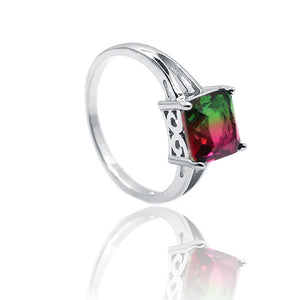 Pink & Green Silver 925 Ring