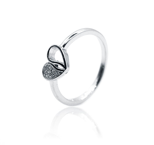 Fancy Heart Silver 925 Ring