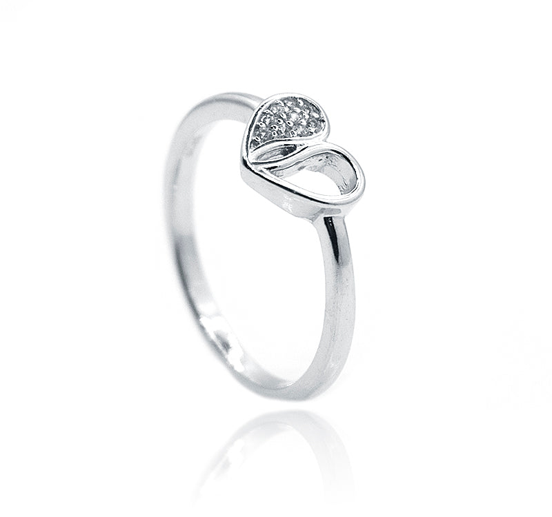 Fancy Heart Silver 925 Ring