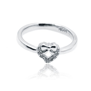 Bow Heart Silver 925 Ring