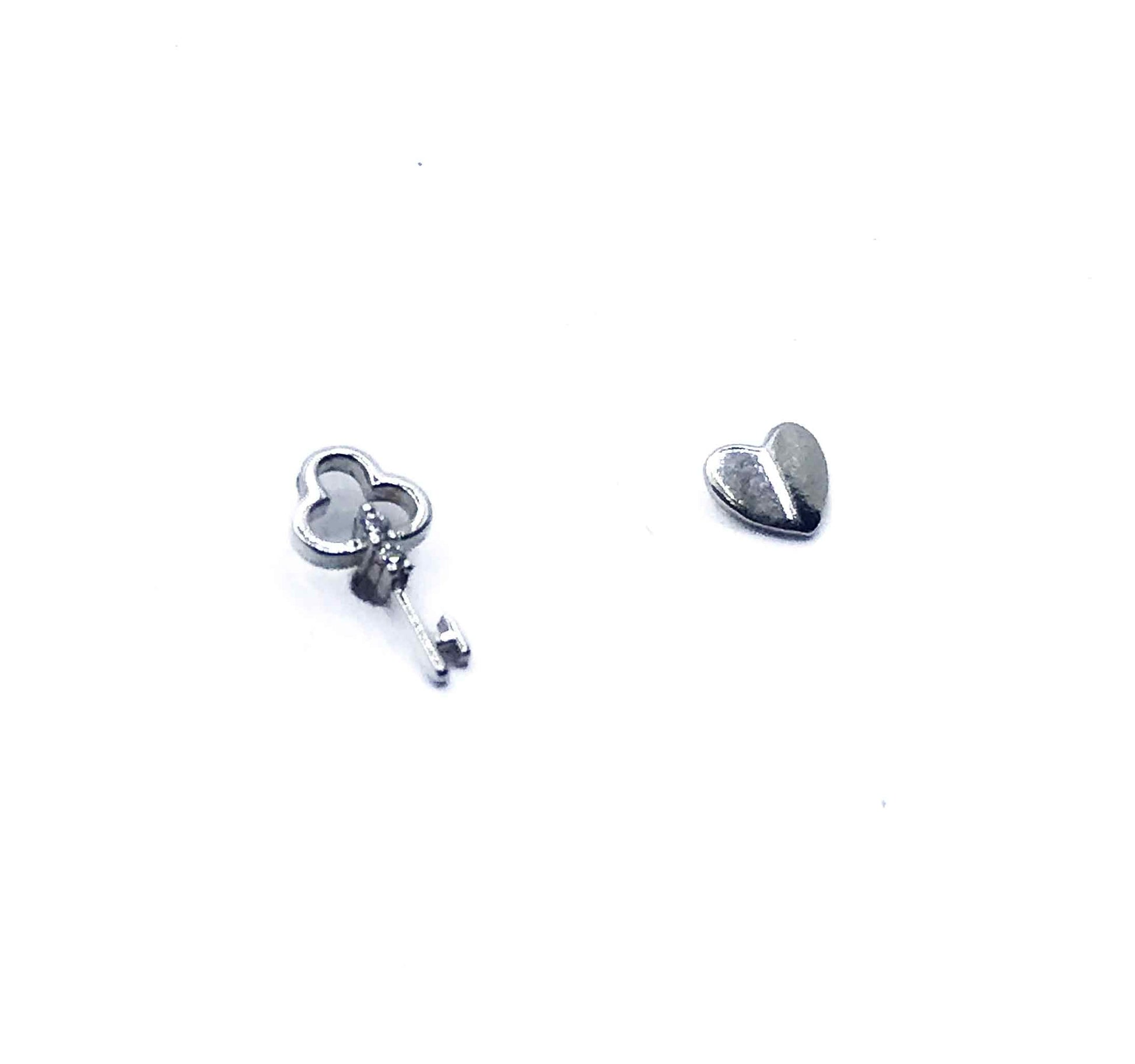 Key To Heart Silver 925 Studs