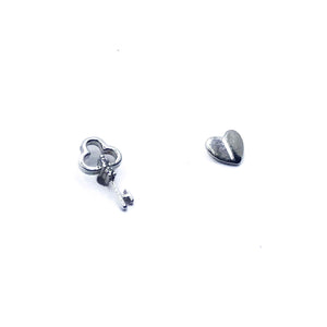 Key To Heart Silver 925 Studs