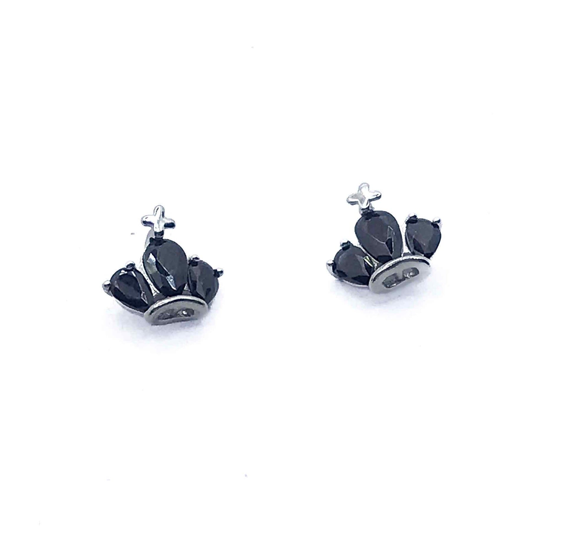 Black Tiara Silver 925 Studs