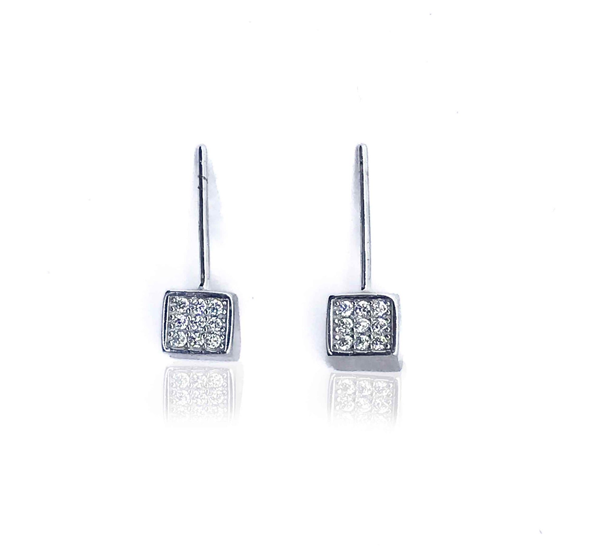 Side Square Silver 925 Earrings