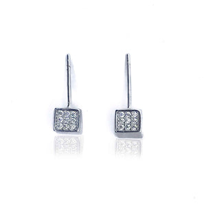 Side Square Silver 925 Earrings