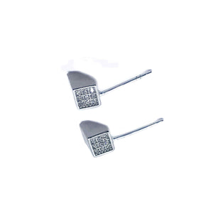 Side Square Silver 925 Earrings