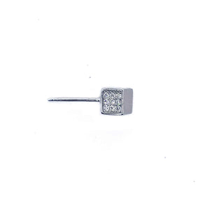 Side Square Silver 925 Earrings