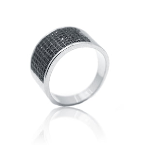 Studded Black Stone Turkish Silver 925 Ring