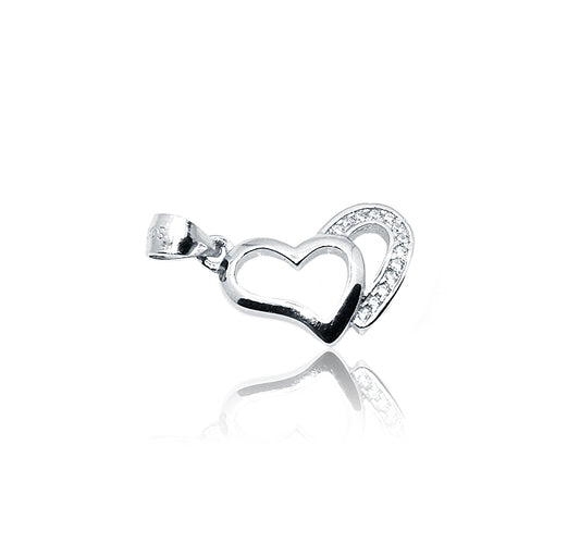 Heart and Heart Silver 925 Pendant