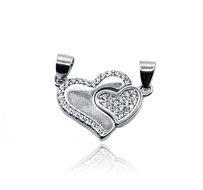 Studded Heart Silver 925 Pendant