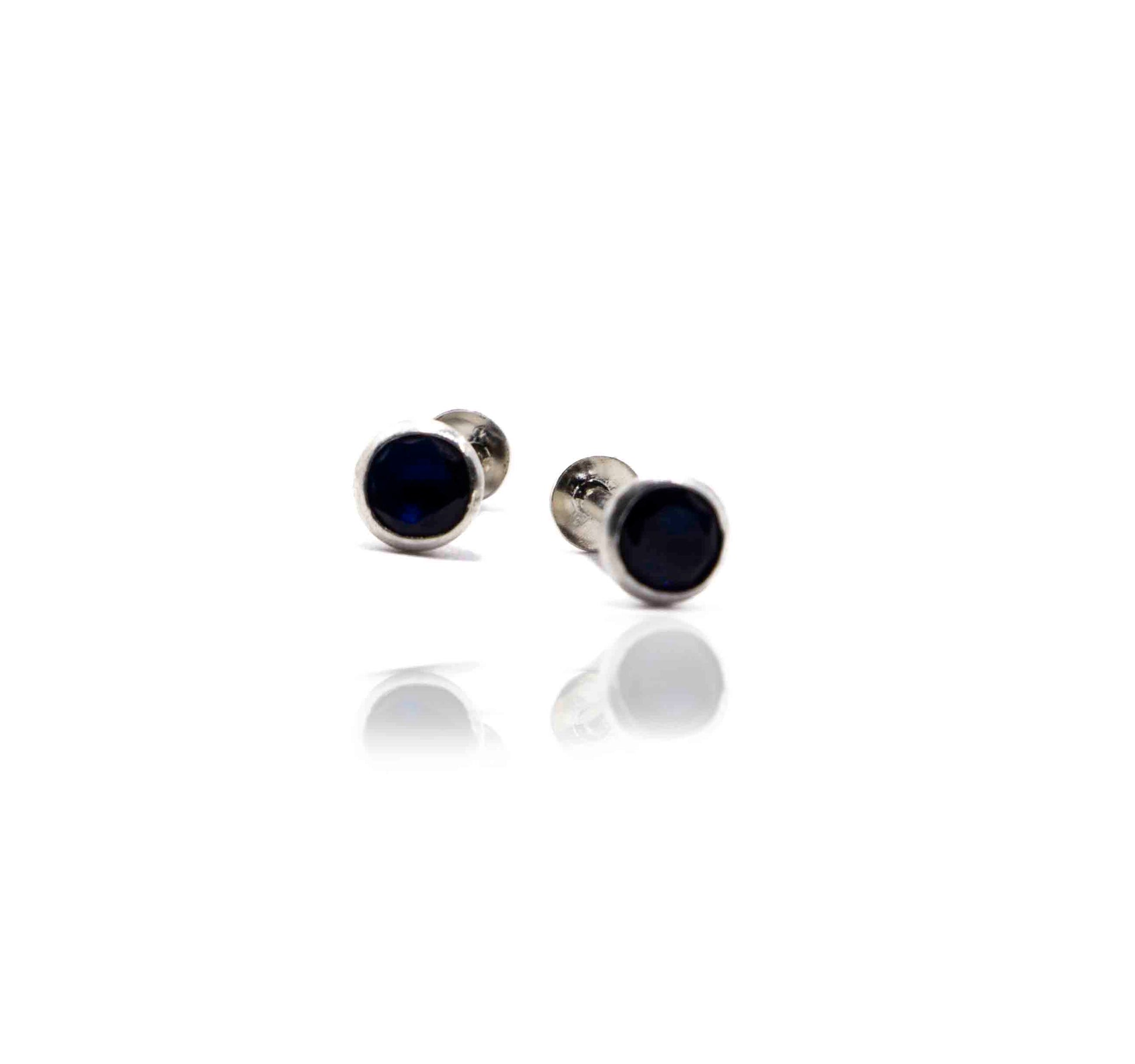 Navy Blue Dot Silver 925 Studs