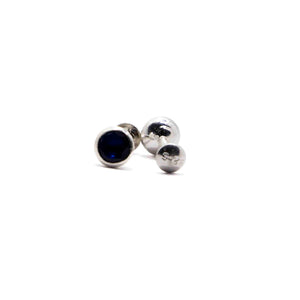 Navy Blue Dot Silver 925 Studs