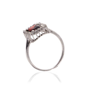 Shanon Red Silver 925 Ring