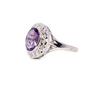 Ladies Ring Purple & White Designe