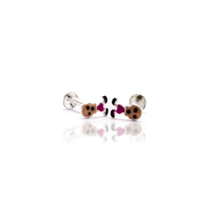 Pink Cartoon Silver 925 Studs