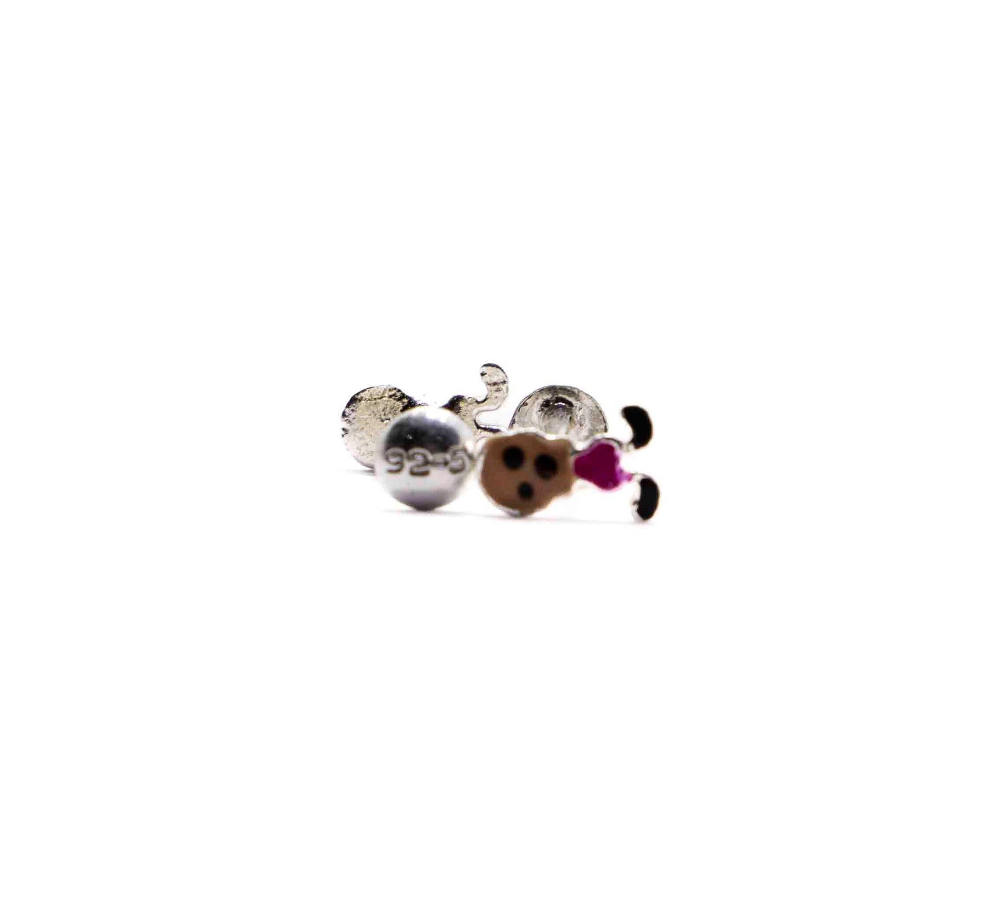 Pink Cartoon Silver 925 Studs