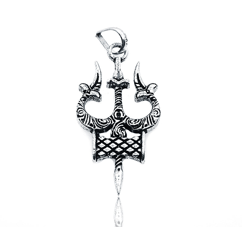 Trishul & Damru Silver 925 Pendant