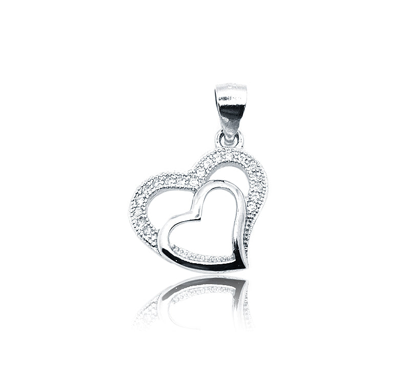 Twin Heart Silver 925 Pendant