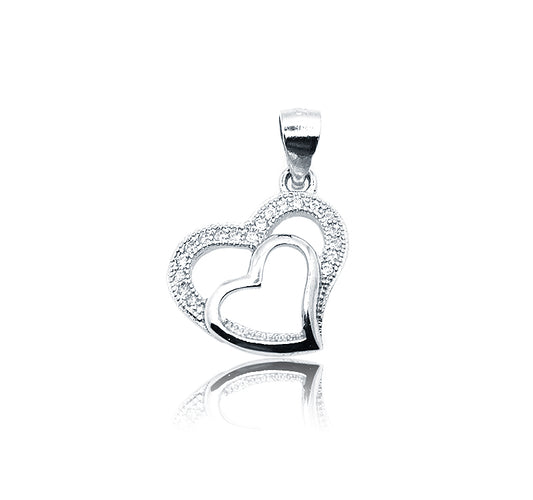 Twin Heart Silver 925 Pendant