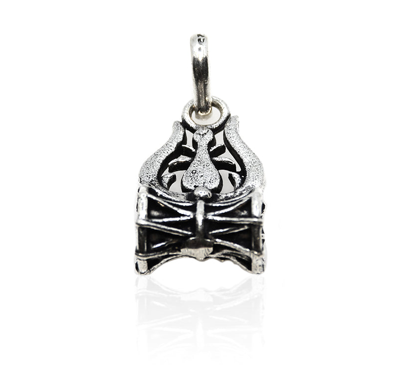 Ethnic Damru and Trishul Silver 925 Pendant