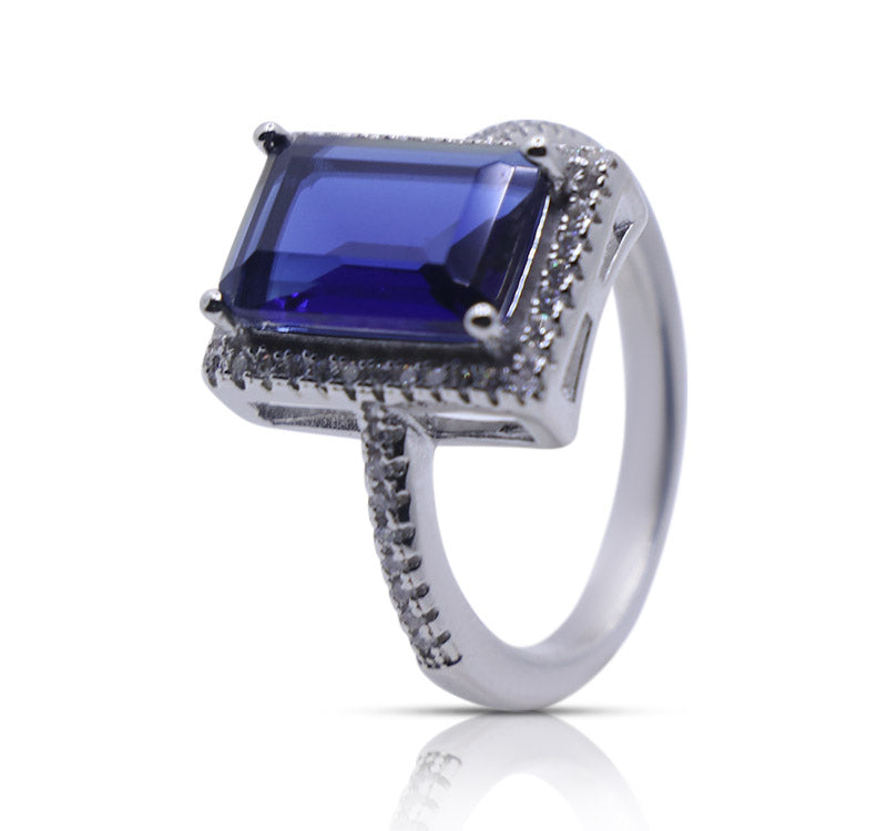 Egyptian Blue Silver 925 Cocktail Ring