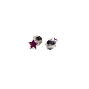 Magenta Star Silver 925 Studs