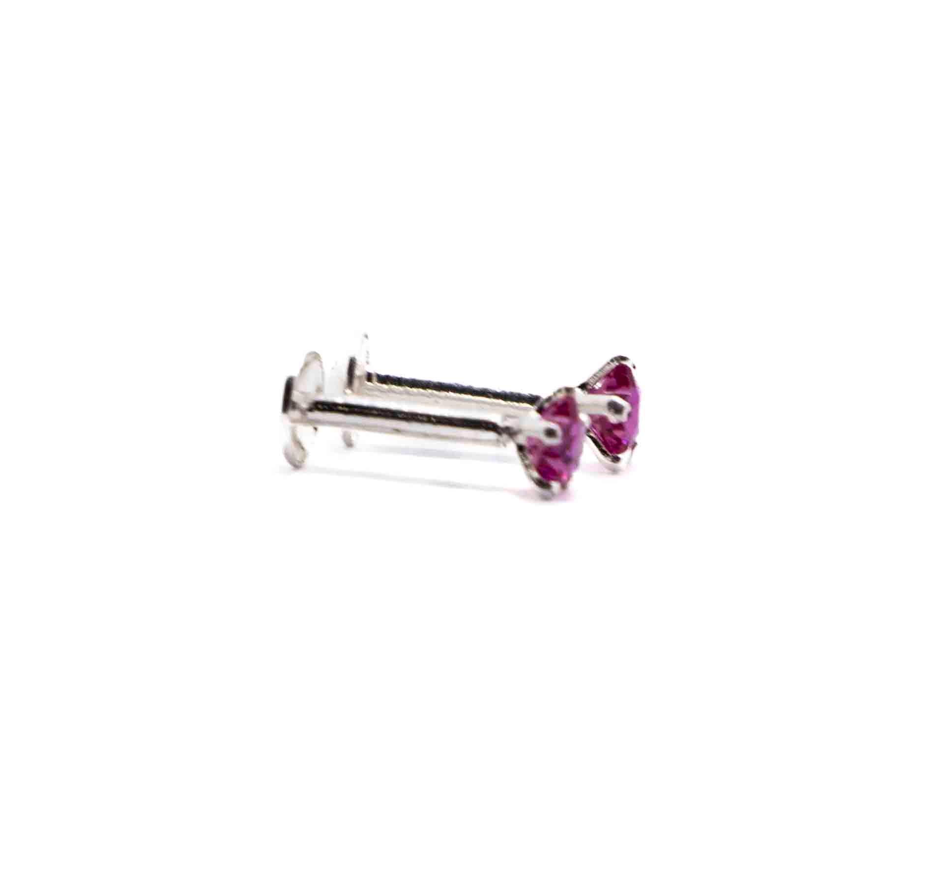 Magenta Star Silver 925 Studs