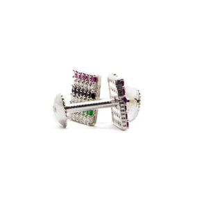 Colorful Square Silver 925 Studs