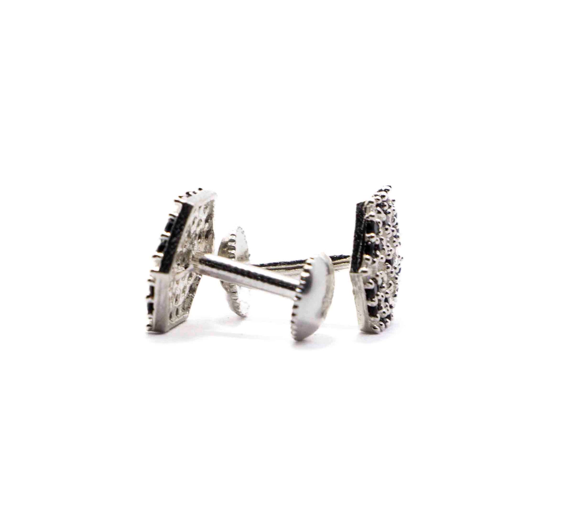 Studded Hexagon Chess Silver 925 Studs