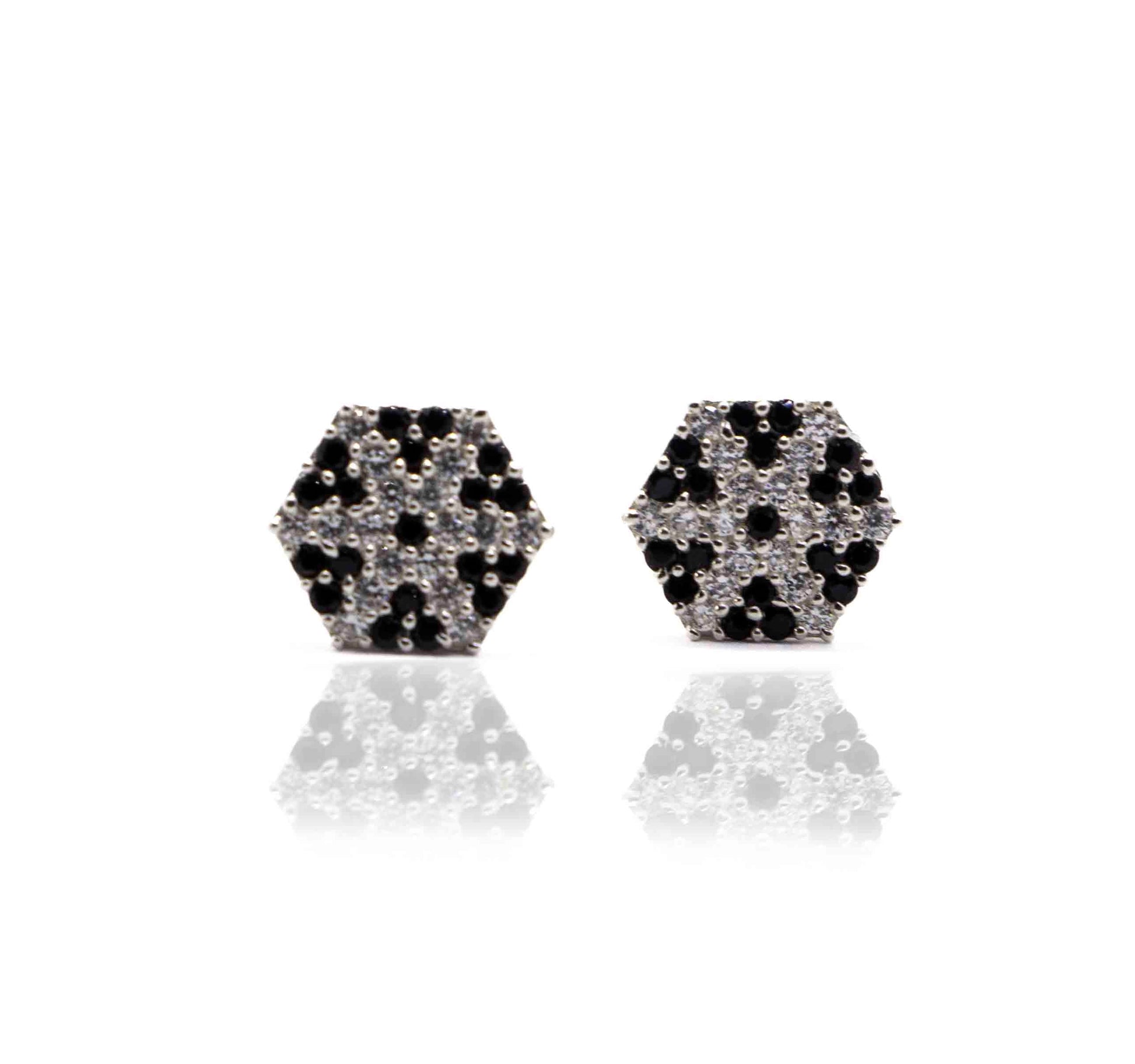 Studded Hexagon Chess Silver 925 Studs