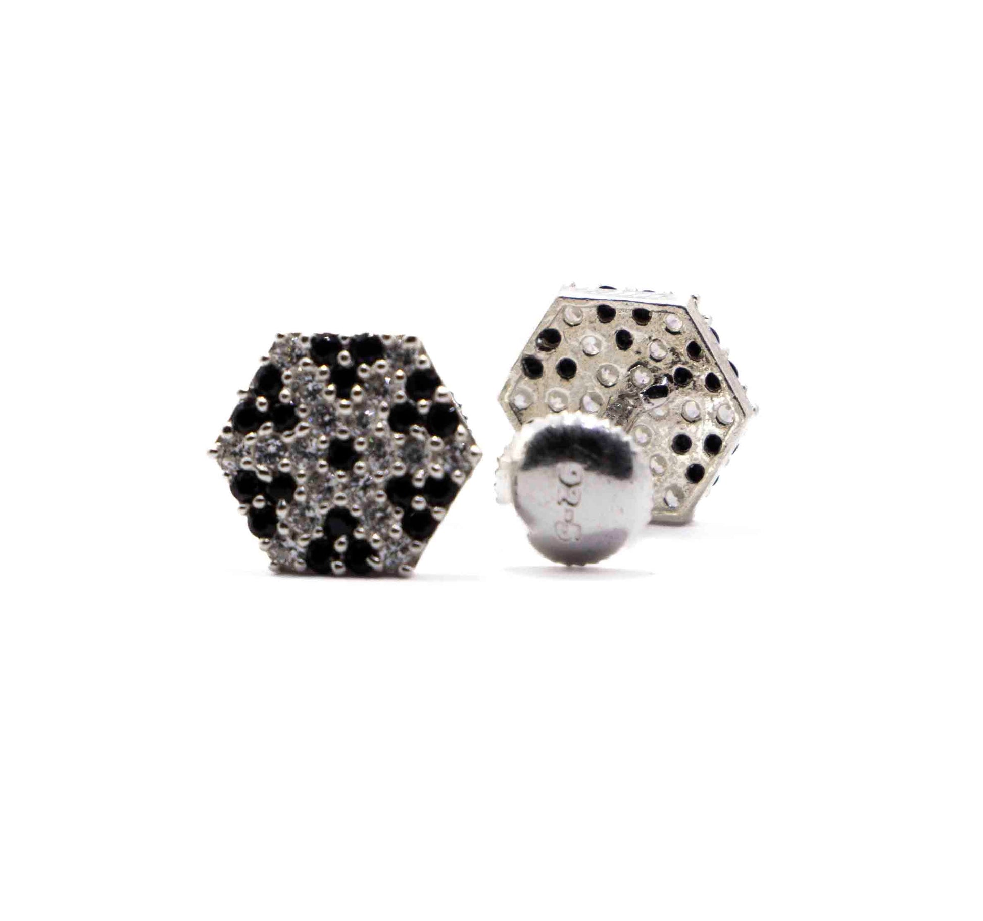 Studded Hexagon Chess Silver 925 Studs