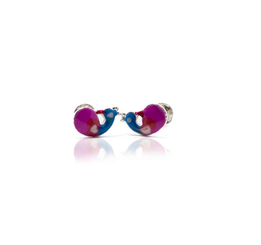 Gouldian finch Silver 925 Studs