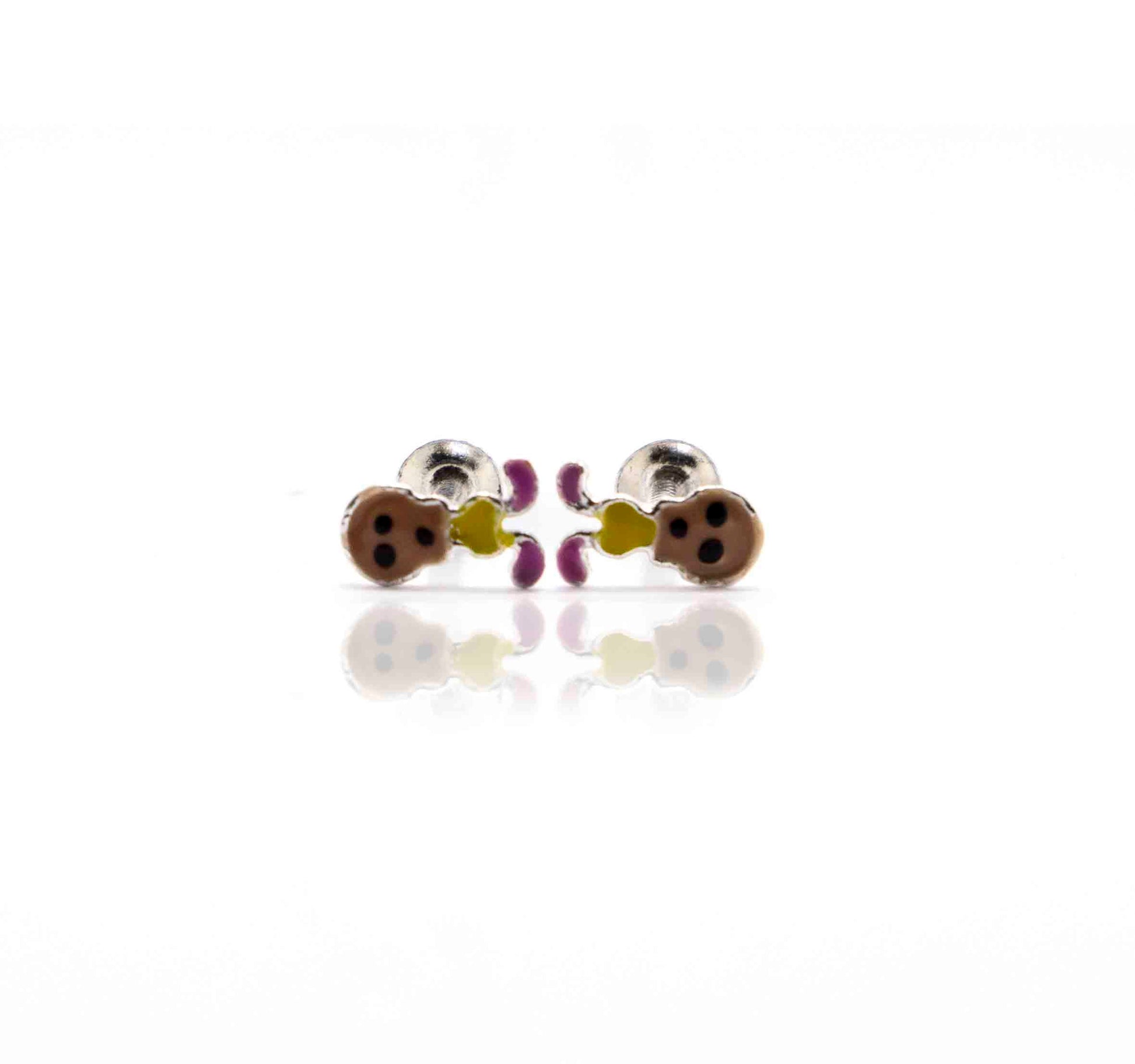 Yellow Cartoon Silver 925 Studs