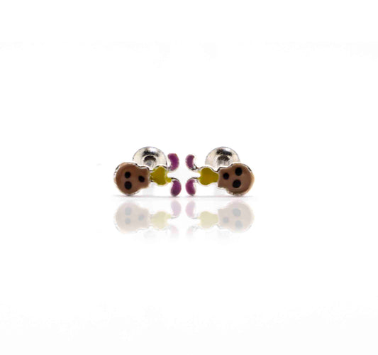 Yellow Cartoon Silver 925 Studs