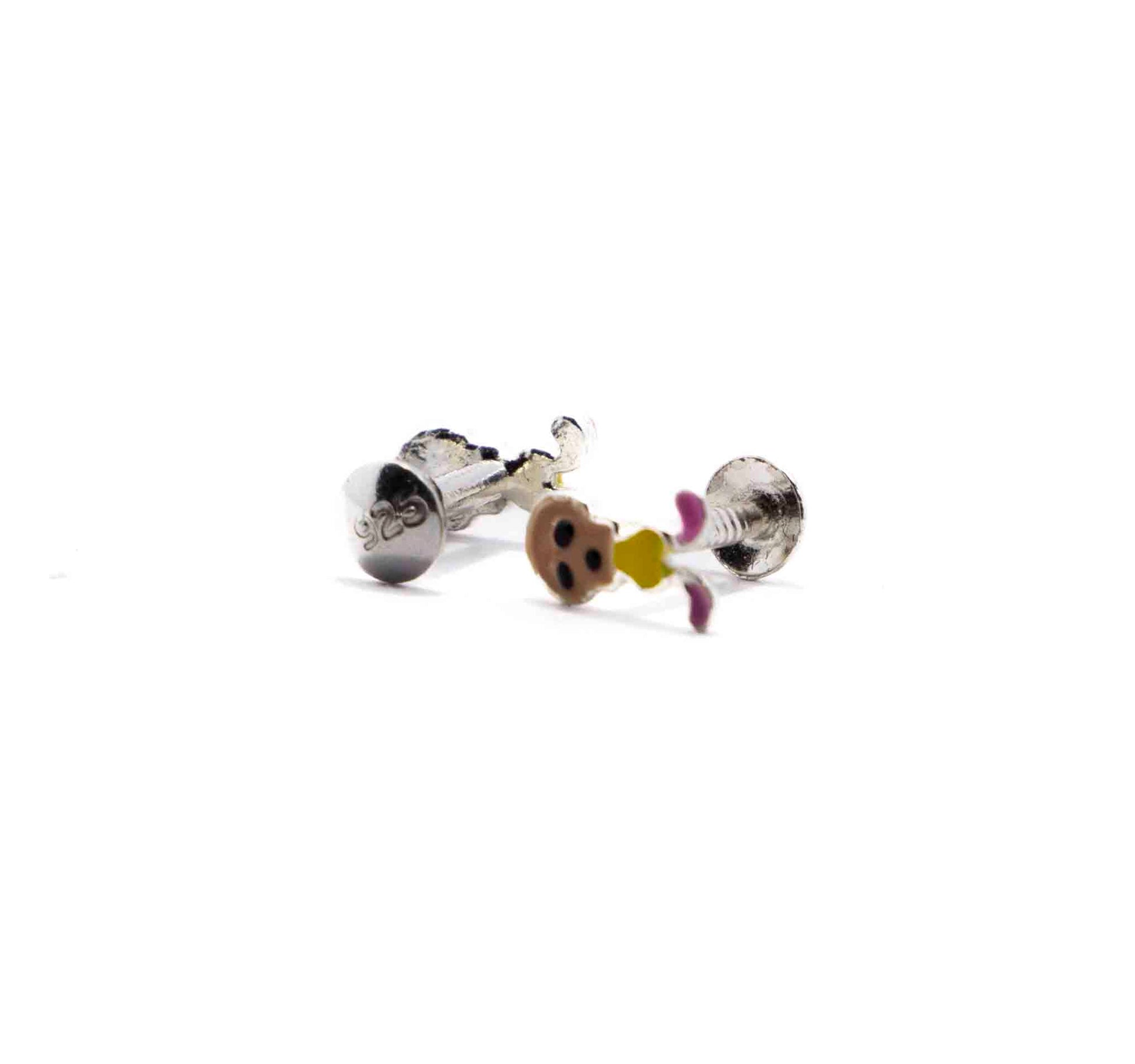 Yellow Cartoon Silver 925 Studs